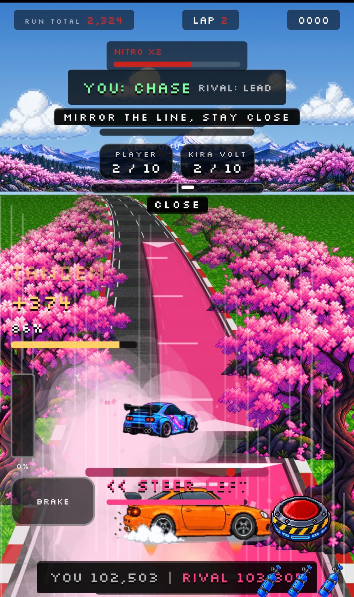 Track Trial tandem drift battle on Sakura Pass